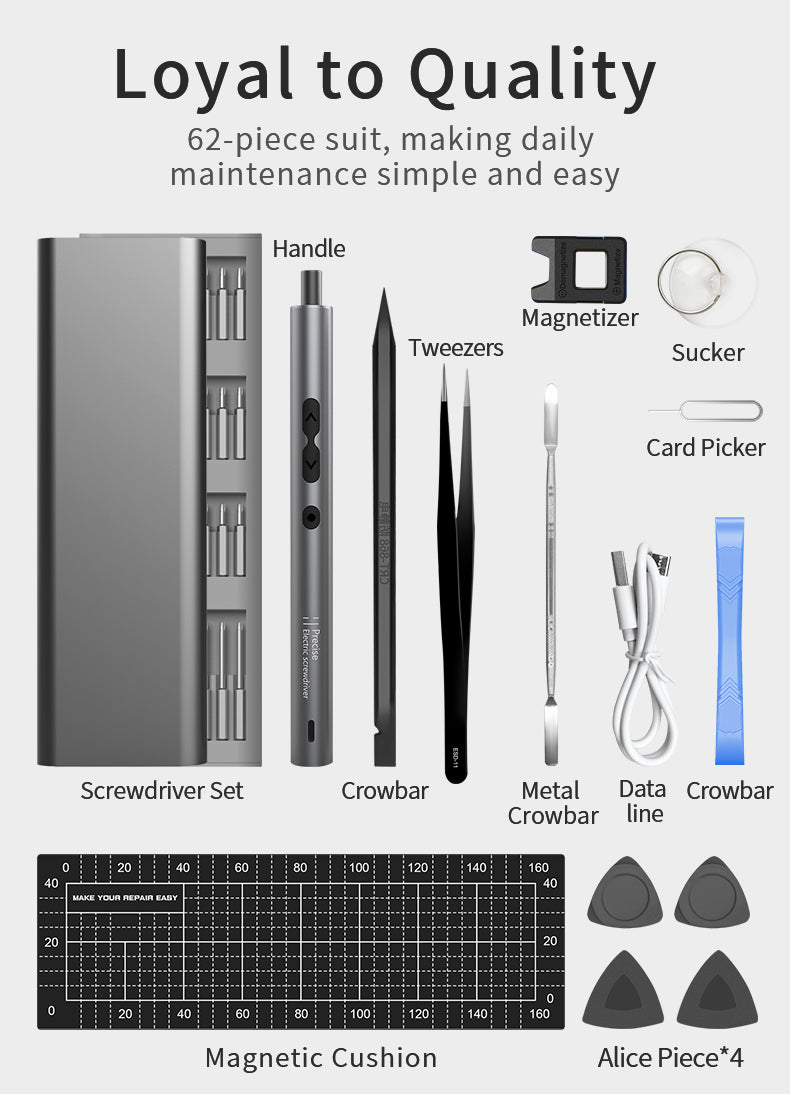 62/6 in 1 Electric Screwdriver Set Precision Handle Portable Power Tool